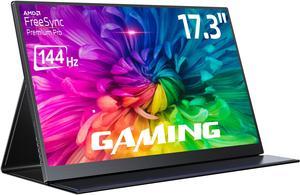 NEWSOUL 17.3 Inch 144Hz Portable Gaming Monitor, AMD FreeSync Premium Eye Care Monitor, FHD 1080P HDR IPS Laptop Computer Monitor, HDMI USB C External Screen for Esports Xbox Switch PS5