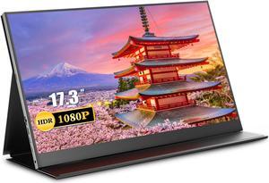 Portable Monitor 17.3" 1080P, NEWSOUL IPS HDR Computer Display, HDMI USB-C External Monitor for Laptop Monitor