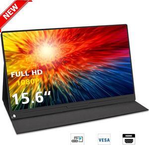 NEWSOUL Portable Monitor, 15.6" IPS HDR 1920X1080 FHD Eye Care Screen USB C Gaming Monitor, Dual Speaker Computer Display HDMI Type-C VESA for Laptop PC MAC Phone w/Smart Case