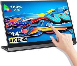 Newsoul 14" Portable Touch Screen 4K Monitor Gravity Sensor Ultra HD For Game PS 4 Xbox