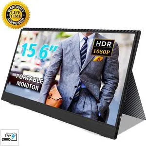 Portable Monitor for Laptop Ultra Slim, NEWSOUL 15.6" 1080P IPS HDR 100% sRGB Screen HDMI USB C External Monitor