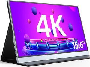 Portable 4K Monitor for Working and Traveling, NEWSOUL 15.6" Portable Monitor W/ Smart Stand & Dual Speakers Eye Care External Second Screen for Laptop