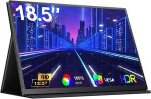 NEWSOUL 18.5" 1080P Portable Monitor VESA & Speakers, Frameless IPS HDR Gaming Monitor
