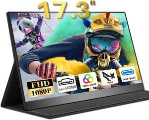 17.3" 1080P Portable Monitor USB C Gaming Monitors HDMI Second Screen For Xbox