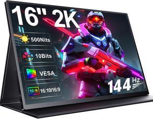 NEWSOUL 2K 144Hz Portable Gaming Monitor 16" 2560x1600 QHD 100% sRGB Freesync