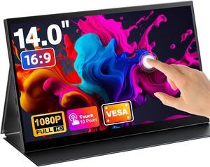 NEWSOUL 14" Touchscreen Portable Monitor 1920*1080 Full HD LCD Second Display Screen w/VESA 100% sRGB