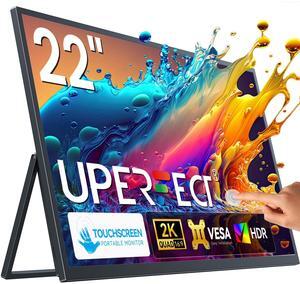 Newsoul 22" 2K Touchscreen Portable Monitor w/VESA & 180°Adjustable Stand 2560x1440 QHD FreeSync IPS HDR Large Gaming Monitor USB-C HDMI Travel Second Monitor for Laptops, Steamdeck, MacBook, Phones