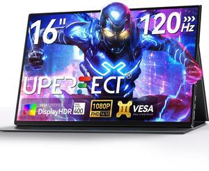 Newsoul 16" 120Hz Portable Gaming Monitor with HDR, 400 Nits, 1080P IPS, Ultra-Slim Aluminum Design, VESA & Smart Cover - Ultimate Travel Companion