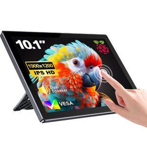 Newsoul 10.1" 1920x1200 Portable Touchscreen Monitor for Raspberry Pi 4B/3B+/3B with Case, Fan, Stand, VESA, Speaker, Type-C & HDMI