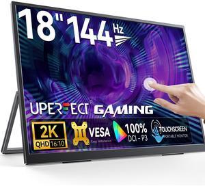 Newsoul 18" 2K 144Hz Portable Touchscreen Gaming Monitor - QHD 2560x1600, 100% DCI-P3, FreeSync, HDR, VESA, Slim Frameless, for PC, Laptop, Console, Phone