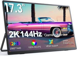 Newsoul 17.3-Inch Newsoul 2K 144Hz Portable Monitor High-Resolution HDR IPS Gaming Display with VESA & Dual Speakers