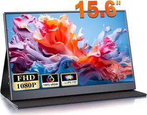 NEWSOUL 15.6" 1080P FHD IPS Portable Monitor with USB-C & Mini HDMI, 2000:1 Contrast Ratio, 400nits Brightness, 100% sRGB, 178° Viewing Angle, Multiple Display Modes for Travel