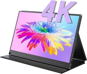 NEWSOUL 15.6" 4K Portable Monitor UHD Screen 3840*2160 Laptop Extended Monitor, 1300:1 100% sRGB USB-C HDMI Portable Gaming Monitor HDR Travel Monitor with Speakers & Smart for Laptop PS5/4 Xbox