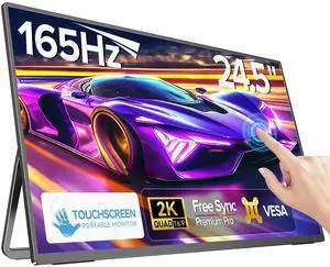 Newsoul 24.5" 2K Gaming Monitor  165Hz, 1ms, FreeSync, QHD IPS HDR Touchscreen, HDMI & USB-C  Adjustable Stand for PC & Console Gaming