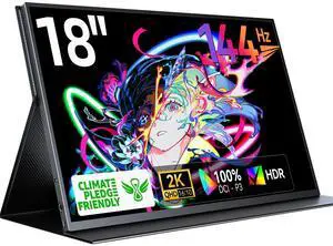Newsoul UGame K118 18" 2K 144Hz Gaming Monitor - 100% DCI-P3, FreeSync, HDR, VESA Mount & Eye-Care for PC & Console Gaming