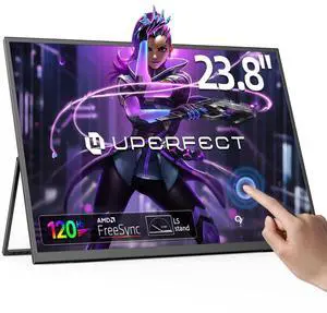 UPERFECT 24" 120Hz QLED Portable Touchscreen Monitor 1080P FHD 125% sRGB 400 Nits 10-Point Touch HDMI USB-C Adjustable Stand VESA UPERFECT 24" 120Hz QLED Portable Touchscreen Monitor 1080P FHD 125% sRGB 400 Nits 10-Point Touch HDMI USB-C Adjustable Stand VESA