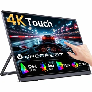UPERFECT 15.6" 4K Portable Touchscreen Monitor, 3840x2160 UHD 125% sRGB 450 Nits, 10-Point Touch, 2000:1 Contrast, USB-C & Mini HDMI, VESA & Built-in Stand, Second Screen for Laptop PC Game Consoles UPERFECT 15.6" 4K Portable Touchscreen Monitor, 3840x2160 UHD 125% sRGB 450 Nits, 10-Point Touch, 2000:1 Contrast, USB-C & Mini HDMI, VESA & Built-in Stand, Second Screen for Laptop PC Game Consoles