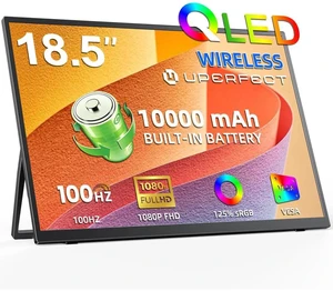 UPERFECT 18.5" Wireless Portable Monitor - 1080P FHD 100Hz QLED, 145% sRGB, Built-in 10000mAh Battery, Wireless Screen Casting & Wired USB-C/HDMI, Stand & VESA for Laptop Phone Console UPERFECT 18.5" Wireless Portable Monitor - 1080P FHD 100Hz QLED, 145% sRGB, Built-in 10000mAh Battery, Wireless Screen Casting & Wired USB-C/HDMI, Stand & VESA for Laptop Phone Console