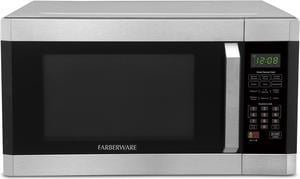 Countertop Microwave 1100 Watts, 1.2 cu ft - Smart Sensor Microwave Oven With LED Lighting and Child Lock - Perfect for Apartments and Dorms - Easy Clean Black Interior, Stainless Steel 1.6 cu ft