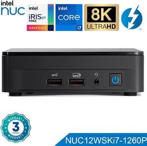 Intel NUC 12 Pro Mini PC Slim NUC12WSKi7 Core i7-1260P Processor Win11 Pro USB 3.2 WiFi 6 Thunderbolt 4 Intel Iris Xe Graphics Barebone 64gb ram / 2tb ssd