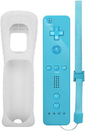 Wireless Motion Remote Controller Gamepad for Wii/ Wii U, w/ Silicone Case & Hand strap - Sky Blue