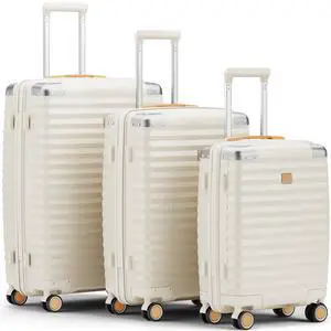Joyway 3-piece hard shell luggage set, 20 inch, 24 inch, 28 inch luggage, carry on luggage set, with swivel wheels, travel luggage set