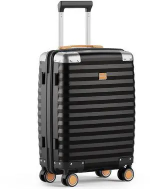 3-piece hard shell luggage set, 20 inch, 24 inch, 28 inch luggage, carry on luggage set, with swivel wheels, travel luggage set 20" Black