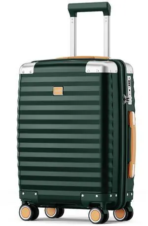 3-piece hard shell luggage set, 20 inch, 24 inch, 28 inch luggage, carry on luggage set, with swivel wheels, travel luggage set 20" Green