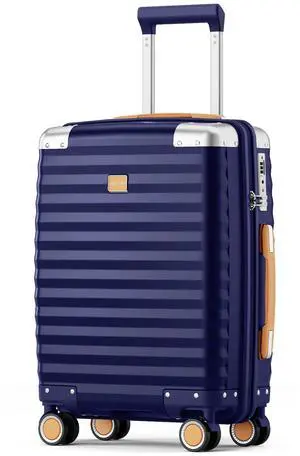 3-piece hard shell luggage set, 20 inch, 24 inch, 28 inch luggage, carry on luggage set, with swivel wheels, travel luggage set 20" Blue