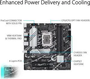 ASUS PRIME B760M-A D4 Intel LGA 1700 B760 MicroATX M.2 Desktop Motherboard B