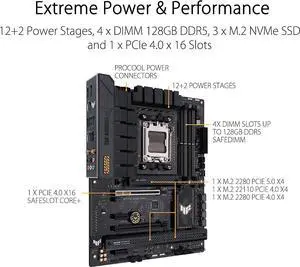 ASUS TUF GAMING B650-PLUS WIFI AMD AM5 B650 ATX M.2 Desktop Motherboard A