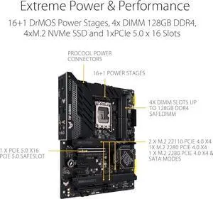 ASUS TUF GAMING Z790-PLUS WIFI D4 Intel LGA 1700 Z790 ATX M.2 Desktop Motherboard A