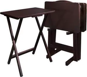Casual Home 5 Piece Tray Table Set, Espresso