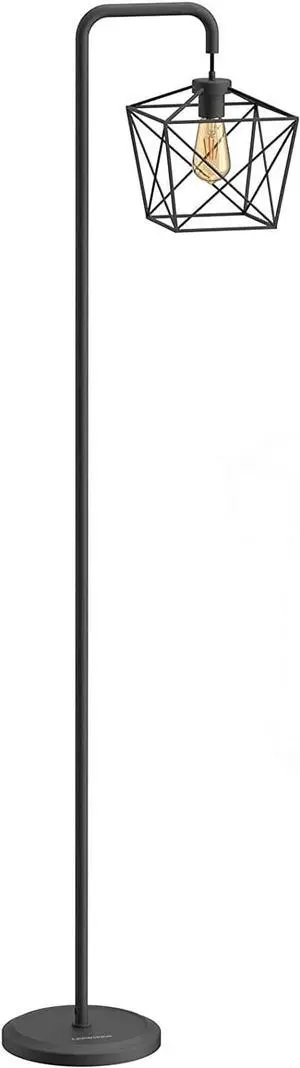 LEPOWER Floor Lamp, Black Floor Lamp with LED Edison Light, 2800K E26 Rustic Standing Lamp, Farmhouse Floor Lamps for Living Room, Bedroom