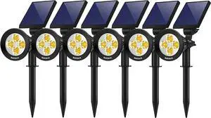 Nekteck Solar Lights, 2-in-1 Solar Spot Lights Outdoor, Waterproof Solar Powered Landscape Spotlights, Bright and Dark Sensing, Auto On/Off for Yard, Pathway, Garden, Driveway (6 Pack, Warm White)