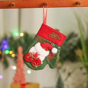 Christmas New Decorative Gift Bag Old Man Snowman Deer Hemp Plaid Edge Gift Bag Holiday Atmosphere Decoration Supplies