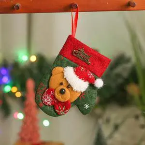 Christmas New Decorative Gift Bag Old Man Snowman Deer Hemp Plaid Edge Gift Bag Holiday Atmosphere Decoration Supplies