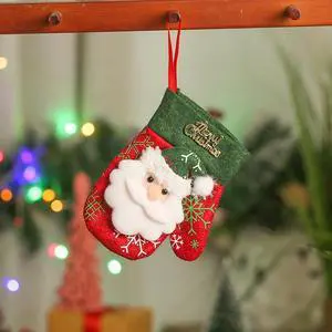Christmas New Decorative Gift Bag Old Man Snowman Deer Hemp Plaid Edge Gift Bag Holiday Atmosphere Decoration Supplies