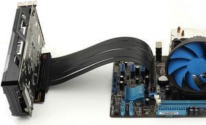 Graphics Card GPU Vertical Full Speed PCI-E 4.0 x16 Riser Cable High Speed Gen4 Flexible Extender Riser Cable Extension Port 90 Degree Adapter (200mm)