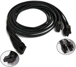 2X CPU 8 Pin to 16 Pin(12+4) 12VHPWR PCI-e 5.0 Cable Compatible with GPU 3090Ti RTX 4080 4090 for 12VHPWR PCI-e Cable for ASUS/Seasonic/Phanteks Revolt (24 Inches)