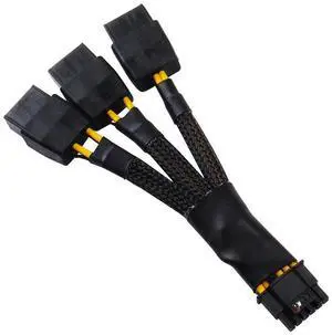 16Pin GPU Cable to 3X 8 Pin Pcie Extension - 16AWG PCIE 5.0 12VHPWR 600W 16 Pin 12+4Pin Supply Adapter for RTX 4090 4080 3090TI 4070Ti Graphics Card