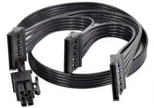 6 Pin to 3X 15 Pin SATA Hard Drive HDD Power Adapter Cable Only for EVGA GQ Series Semi Modular PSUs 20-in(50cm) 6 Pin to 3X 15 Pin SATA Hard Drive HDD Power Adapter Cable Only for EVGA GQ Series Semi Modular PSUs 20-in(50cm)