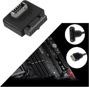 USB 3.0 to Type-E Header Adapter 19/20-Pin to Type-E Key-A 20-Pin Internal Converter for Motherboard, USB 3.1 Gen 2 10Gbps for Front Panel Type-C Port (Type B Notch Facing Inward) USB 3.0 to Type-E Header Adapter 19/20-Pin to Type-E Key-A 20-Pin Internal Converter for Motherboard, USB 3.1 Gen 2 10Gbps for Front Panel Type-C Port (Type B Notch Facing Inward)