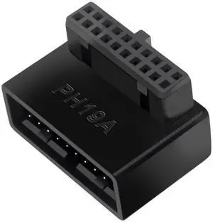 USB 3.0 19/20-Pin 90 Degree Right Angle Motherboard Adapter Internal Header Male to Female L-Shaped Extension for Desktop PC, Mini-ITX, ATX Motherboard (Type A Notch Facing Inward) USB 3.0 19/20-Pin 90 Degree Right Angle Motherboard Adapter Internal Header Male to Female L-Shaped Extension for Desktop PC, Mini-ITX, ATX Motherboard (Type A Notch Facing Inward)