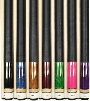 Set of 7 Aska L2 Billiard Pool Cues, 58" Hard Rock Canadian Maple, 13mm Hard Le Pro Tip, Mixed Weights, L2S7