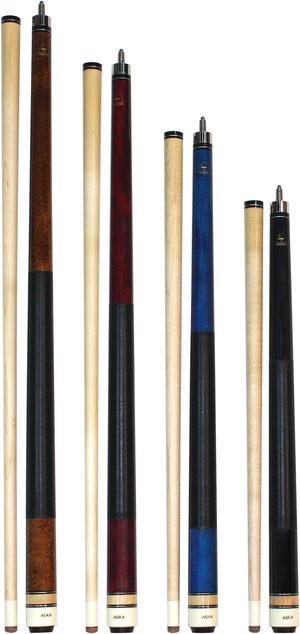 Aska Set of 4 Short Kids Pool Cue Sticks LCSN, Stained Maple, Canadian Hardrock Maple Shaft, 13mm Tip, Mixed Lengths 36",42",48",52", LCSN4