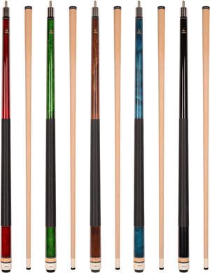 Set of 5 Aska L2 Billiard Pool Cues, 58" Hard Rock Canadian Maple, 13mm Hard Le Pro Tip, Mixed Weights