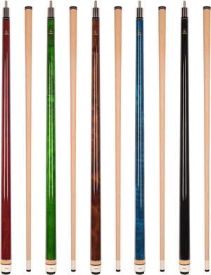 Set of 5 Aska L3 Pool Cue Sticks, 58", 13mm Tip, Hard Rock Canadian Maple Shaft, Wrapless