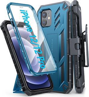 FNTCASE for iPhone 12 Phone Case: iPhone 12 Pro Case with Belt-Clip Holster & Kickstand - Heavy Duty Military Grade Protection Cover Shockproof TPU Phone Shell Durable Rugged Full Protective Phonecase