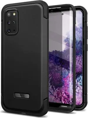 SURITCH Samsung Galaxy S20 Plus Case, [Extra Front Frame] Full-Body Heavy Duty Rugged Shockproof Protective Phone Cover with Built-in Screen Protector for Samsung S20 Plus 6.7 Inch - Black